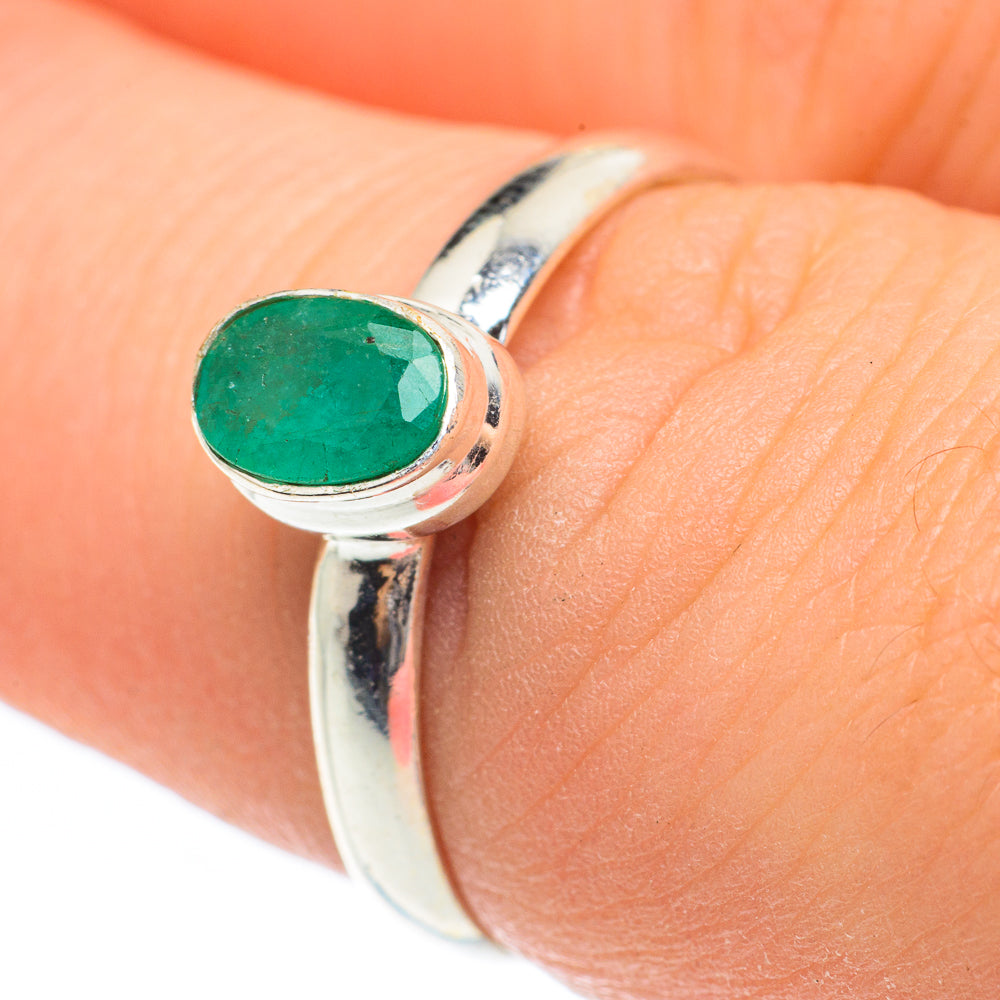 Zambian Emerald Rings handcrafted by Ana Silver Co - RING61685