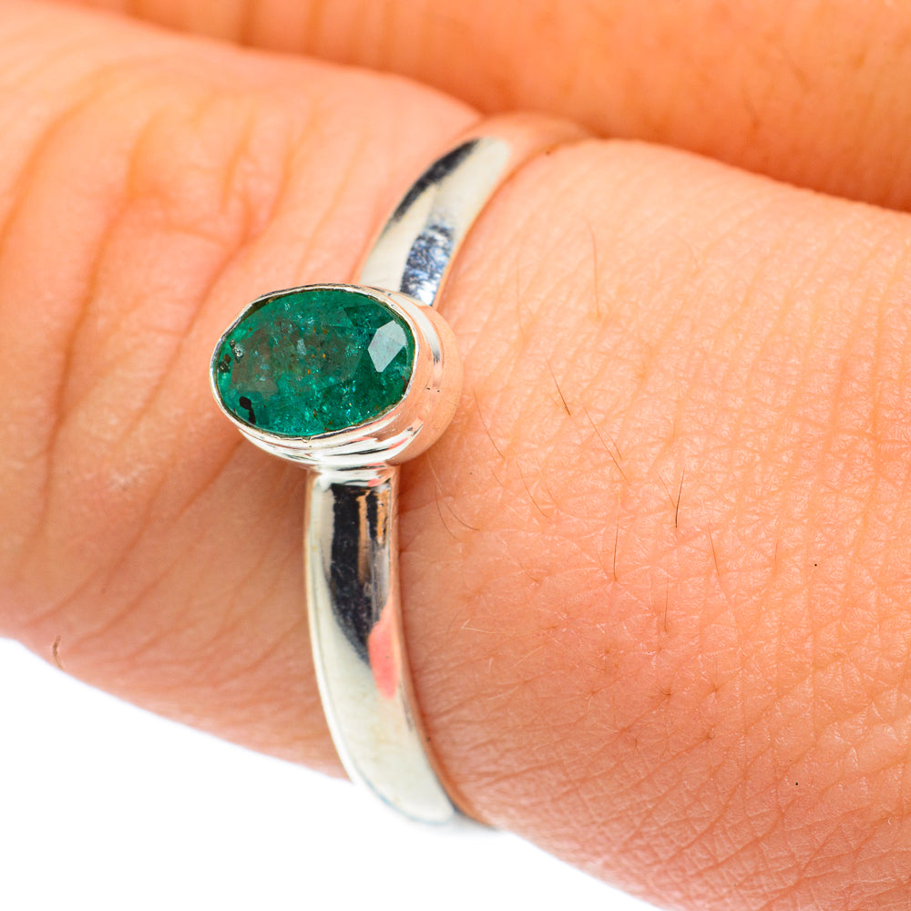 Zambian Emerald Rings handcrafted by Ana Silver Co - RING61708