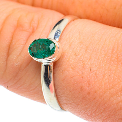 Zambian Emerald Rings handcrafted by Ana Silver Co - RING61708