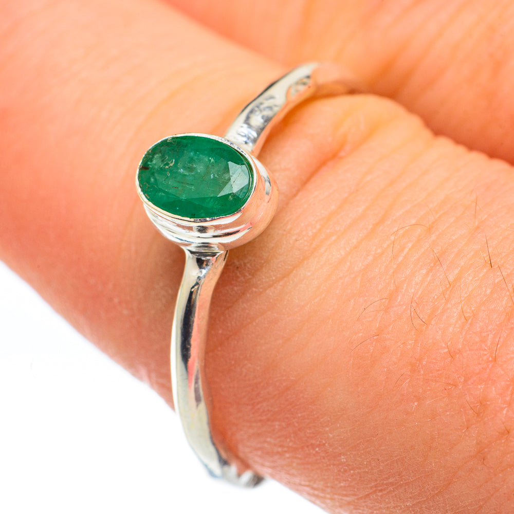 Zambian Emerald Rings handcrafted by Ana Silver Co - RING61711