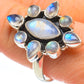 Rainbow Moonstone Rings handcrafted by Ana Silver Co - RING61722