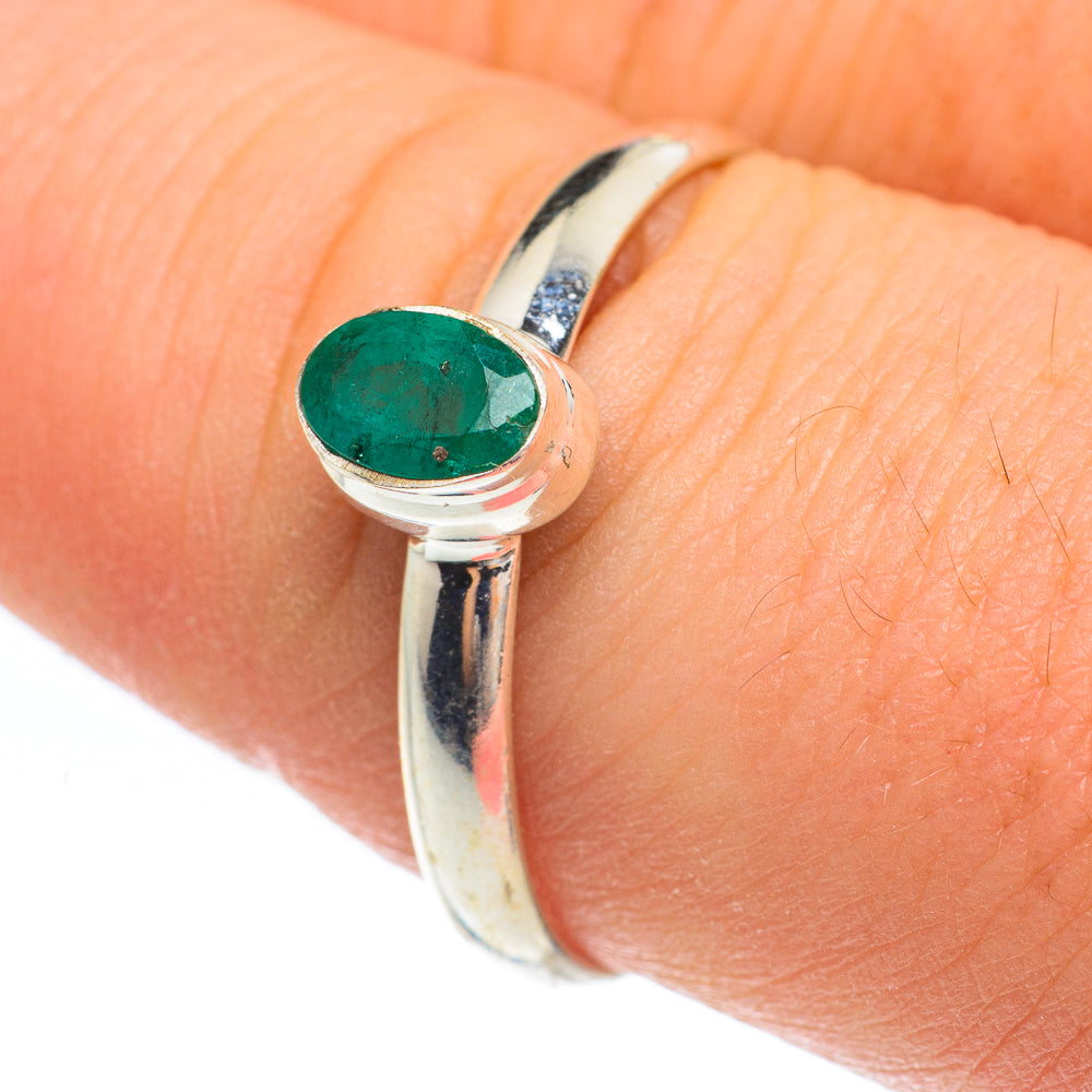 Zambian Emerald Rings handcrafted by Ana Silver Co - RING61730