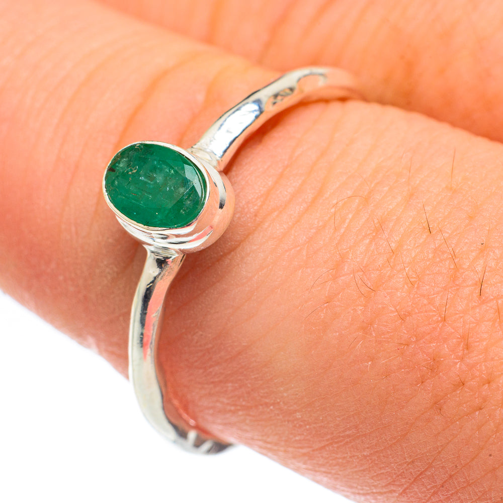 Zambian Emerald Rings handcrafted by Ana Silver Co - RING61733