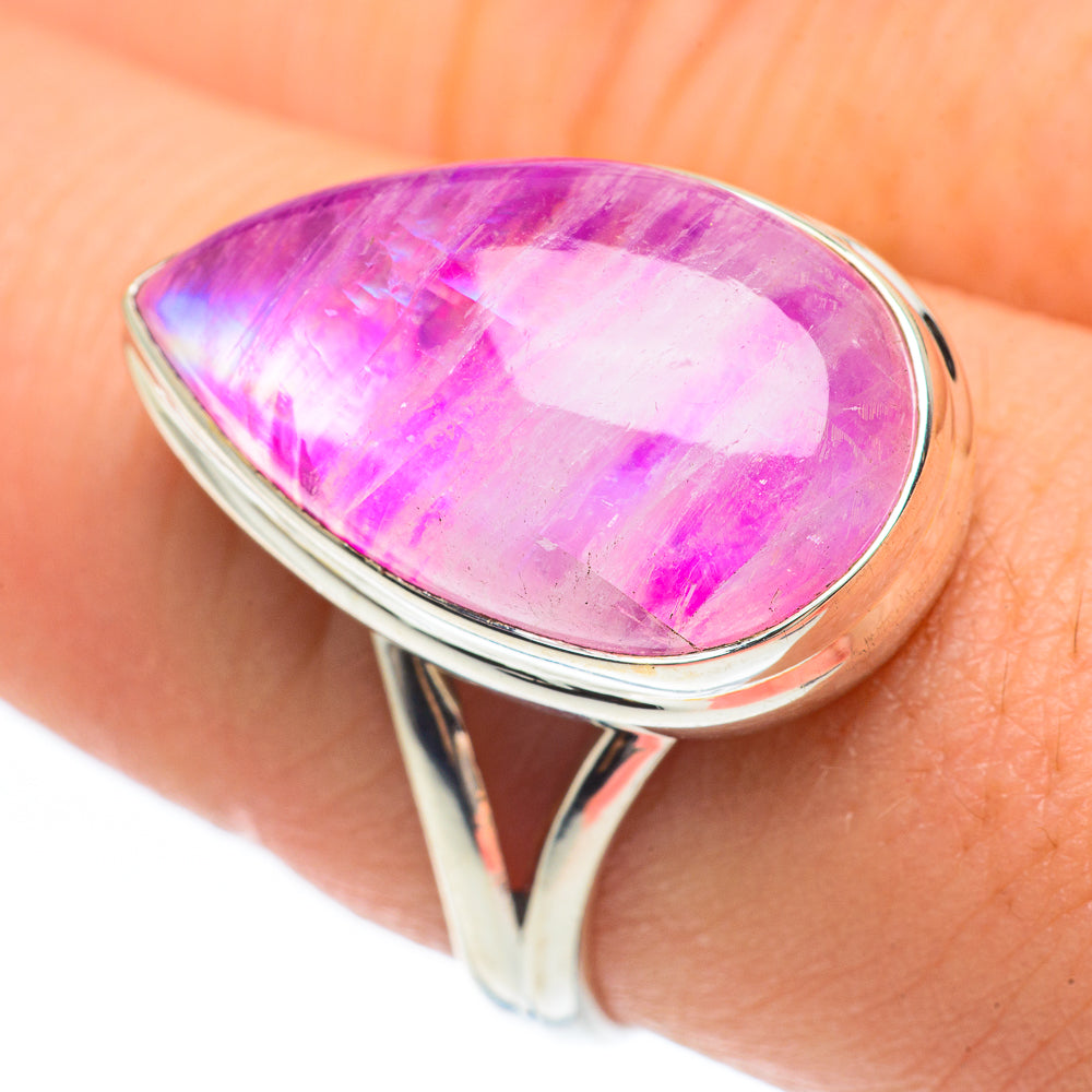 Pink Moonstone Rings handcrafted by Ana Silver Co - RING61738
