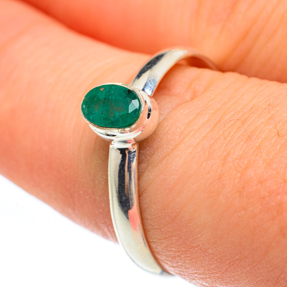 Zambian Emerald Rings handcrafted by Ana Silver Co - RING61747