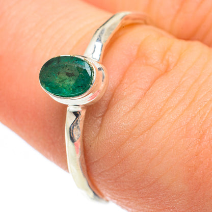 Zambian Emerald Rings handcrafted by Ana Silver Co - RING61749