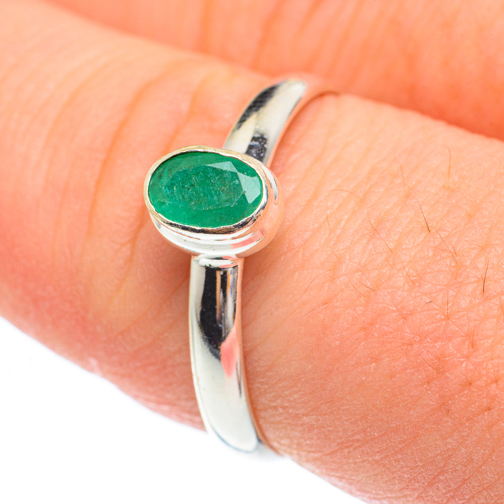 Zambian Emerald Rings handcrafted by Ana Silver Co - RING61764