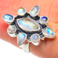 Rainbow Moonstone Rings handcrafted by Ana Silver Co - RING61777