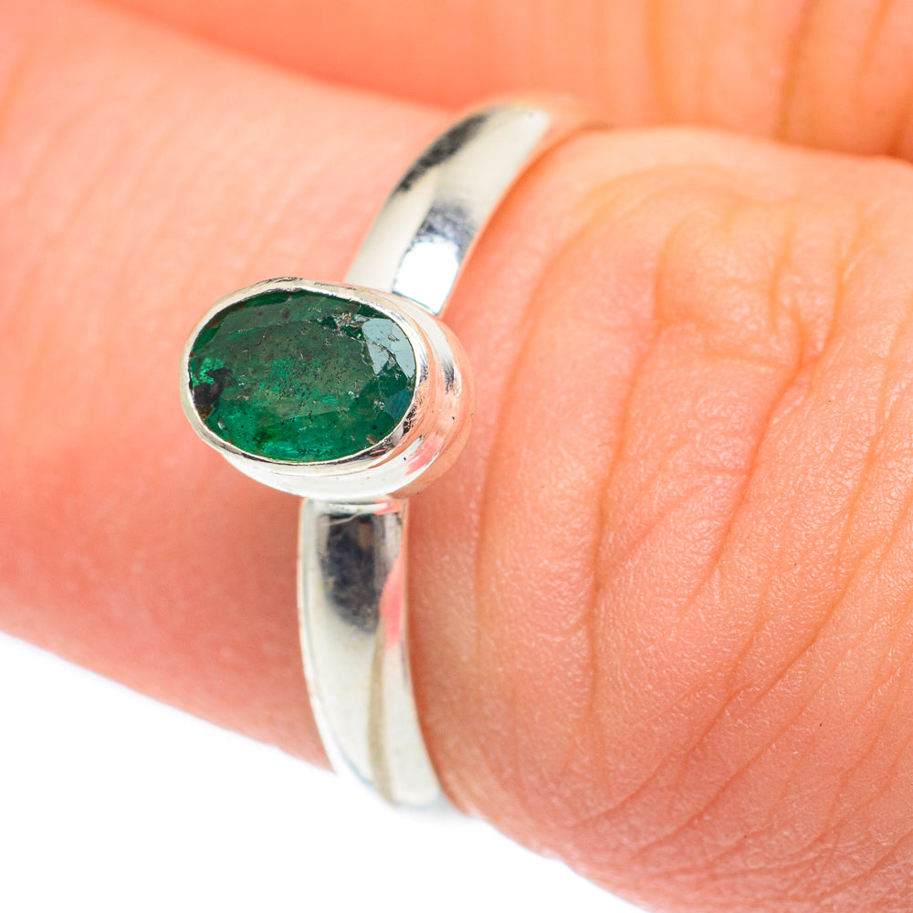 Zambian Emerald Rings handcrafted by Ana Silver Co - RING61782
