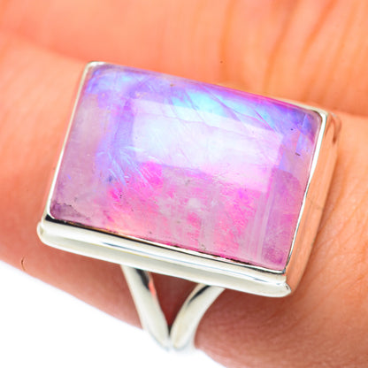 Pink Moonstone Rings handcrafted by Ana Silver Co - RING61787