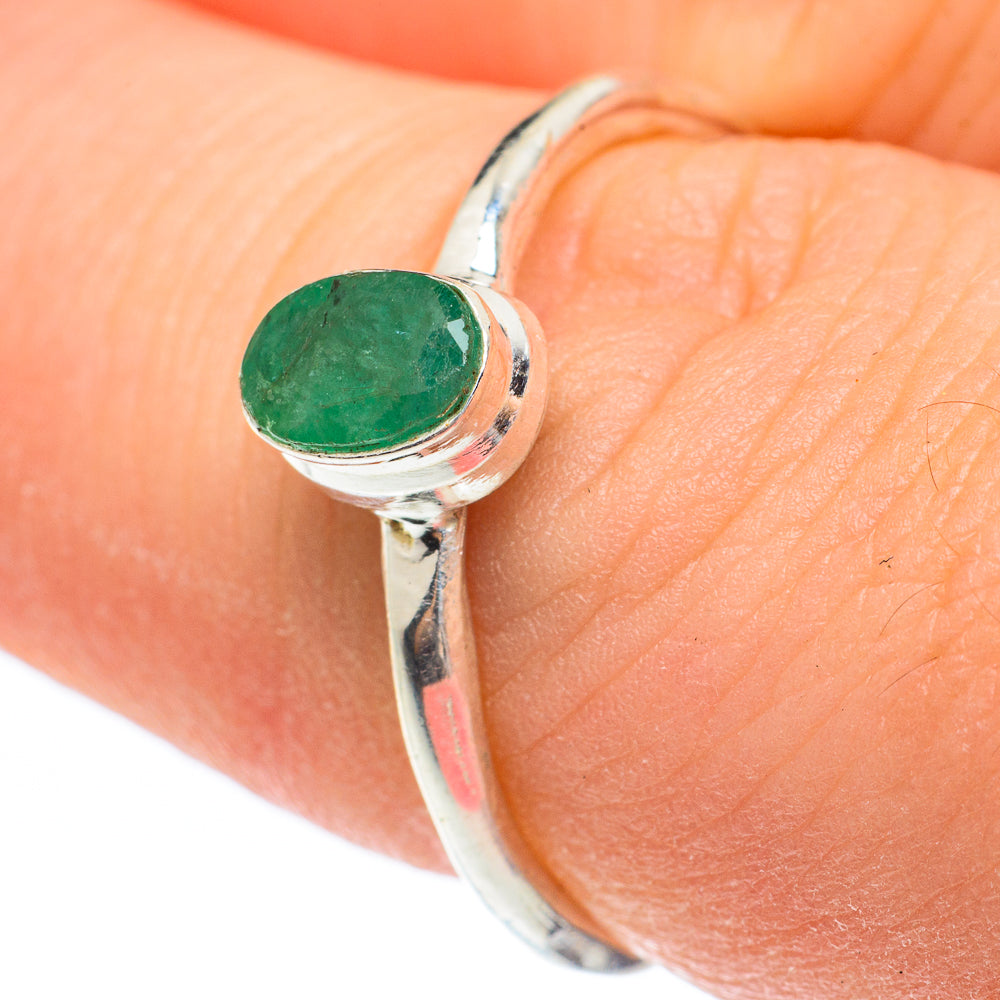Zambian Emerald Rings handcrafted by Ana Silver Co - RING61798