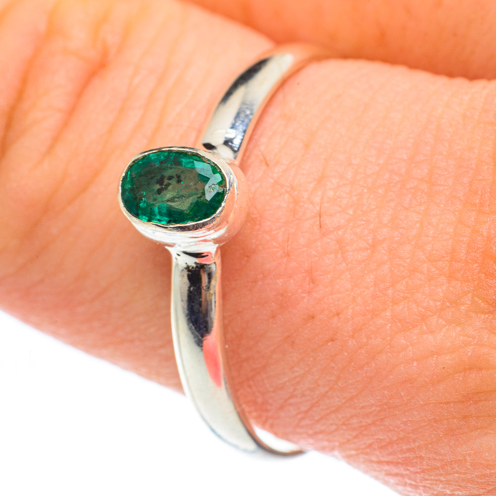 Zambian Emerald Rings handcrafted by Ana Silver Co - RING61801