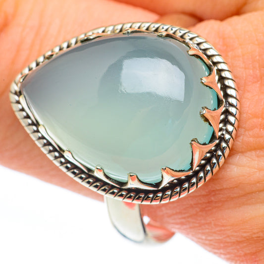 Aqua Chalcedony Rings handcrafted by Ana Silver Co - RING61812