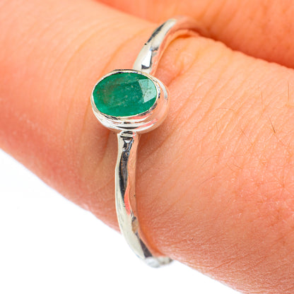 Zambian Emerald Rings handcrafted by Ana Silver Co - RING61814