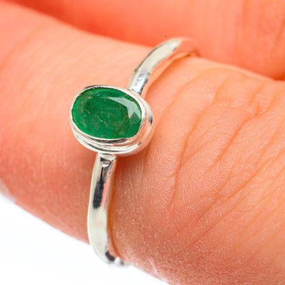 Zambian Emerald Rings handcrafted by Ana Silver Co - RING61830