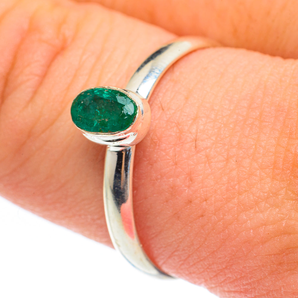 Zambian Emerald Rings handcrafted by Ana Silver Co - RING61832