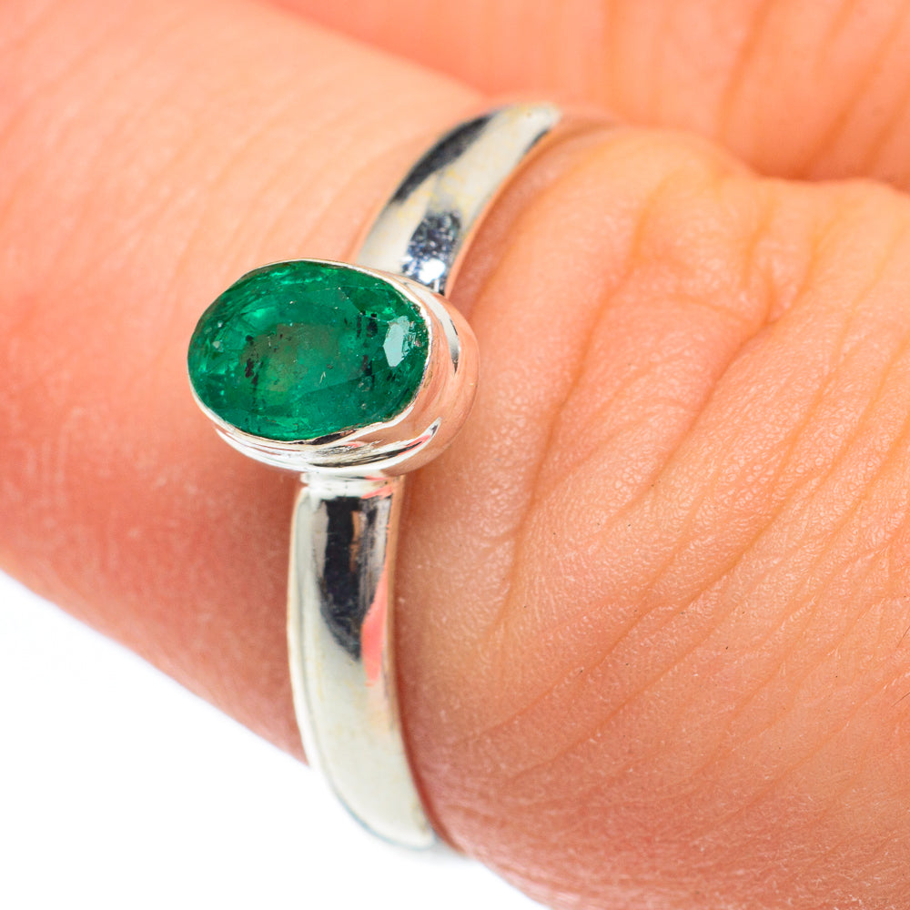 Zambian Emerald Rings handcrafted by Ana Silver Co - RING61846