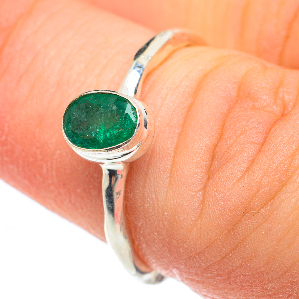 Zambian Emerald Rings handcrafted by Ana Silver Co - RING61848