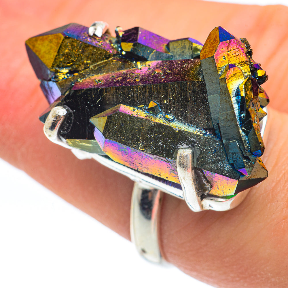 Titanium Sunshine Druzy Rings handcrafted by Ana Silver Co - RING61870