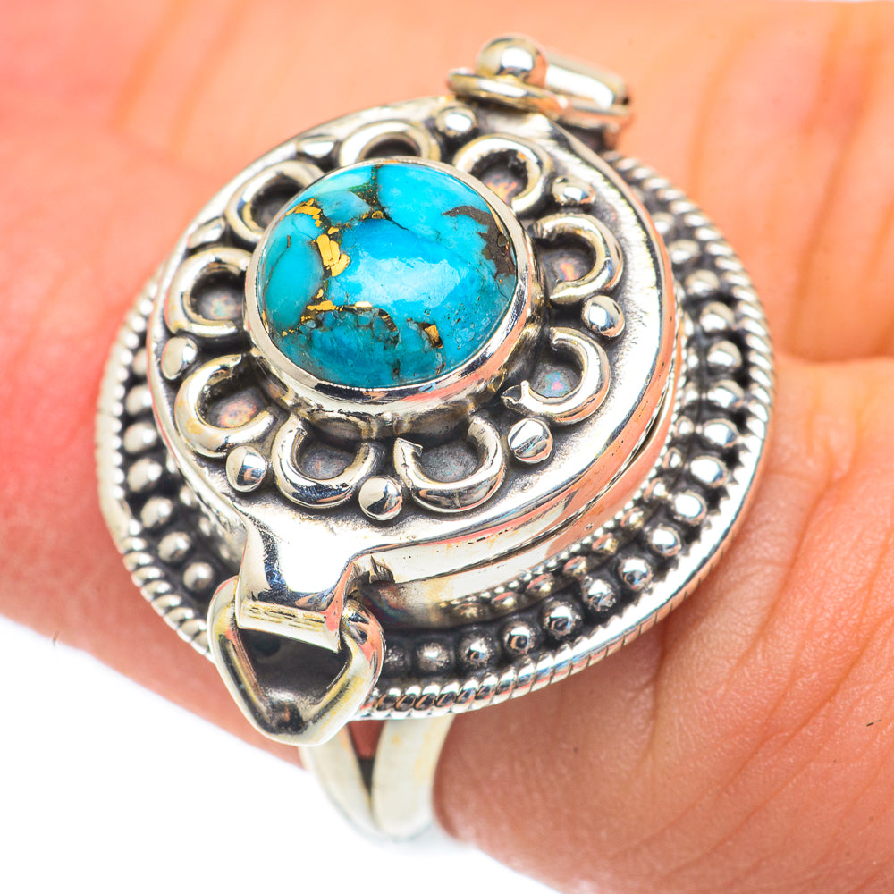 Blue Copper Composite Turquoise Rings handcrafted by Ana Silver Co - RING61880