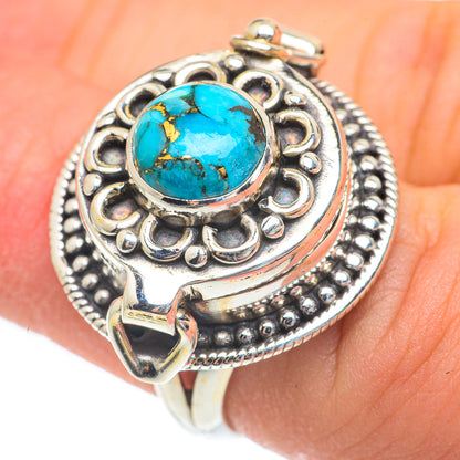 Blue Copper Composite Turquoise Rings handcrafted by Ana Silver Co - RING61880