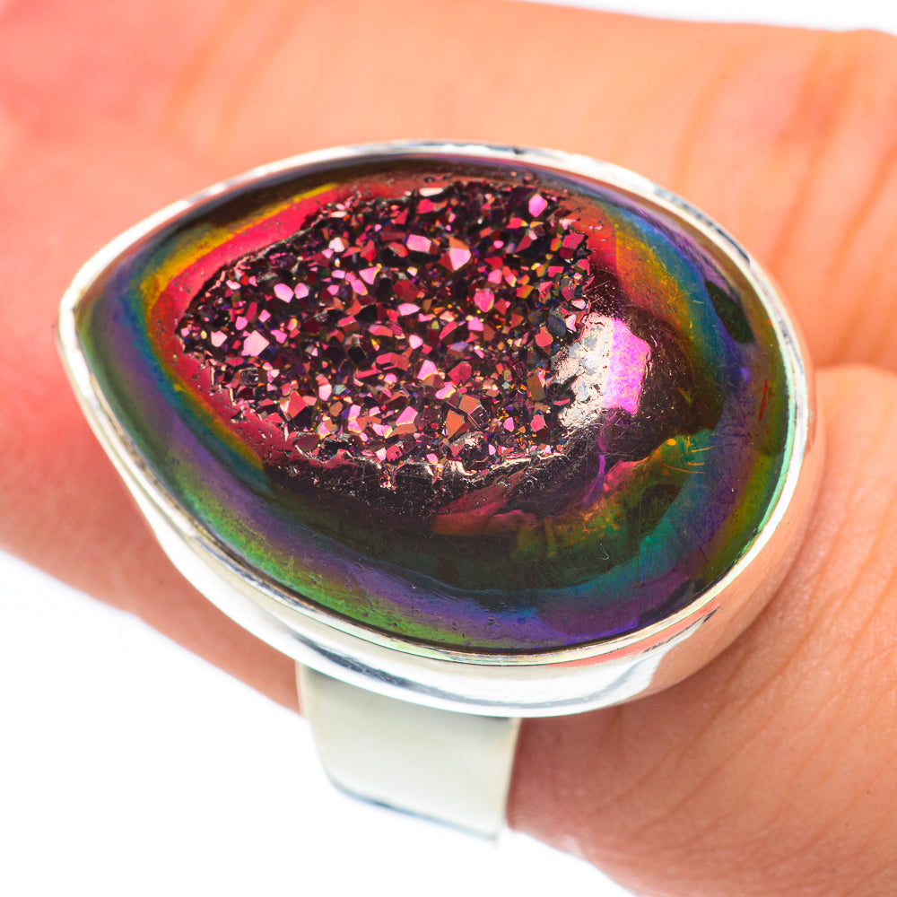 Titanium Druzy Rings handcrafted by Ana Silver Co - RING61890