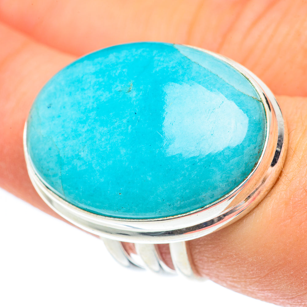 Peruvian Amazonite Rings handcrafted by Ana Silver Co - RING61905