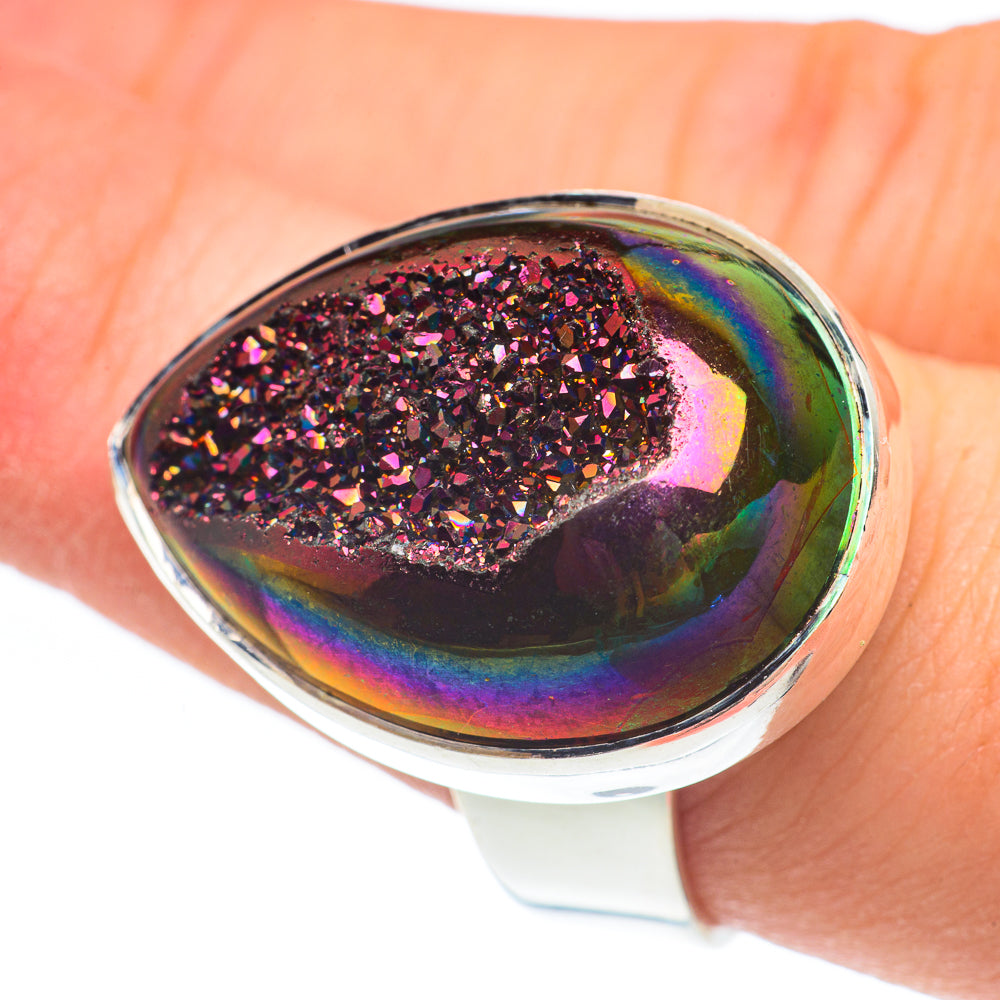 Titanium Druzy Rings handcrafted by Ana Silver Co - RING61913