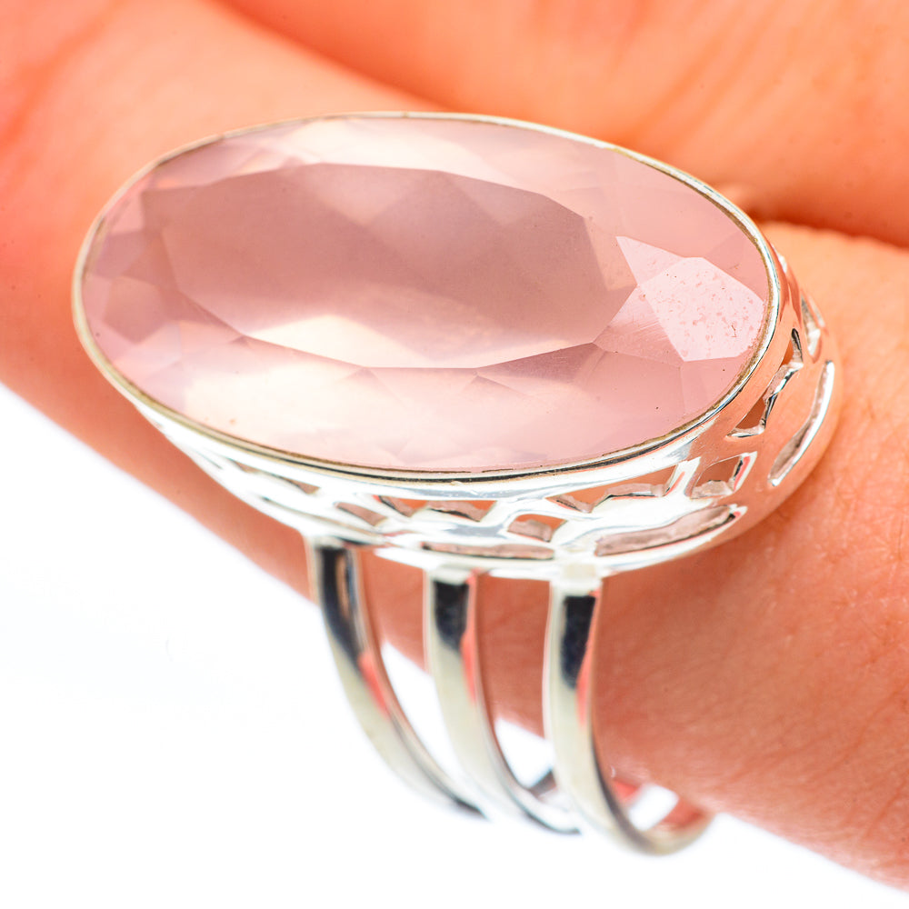 Rose Quartz Rings handcrafted by Ana Silver Co - RING61935
