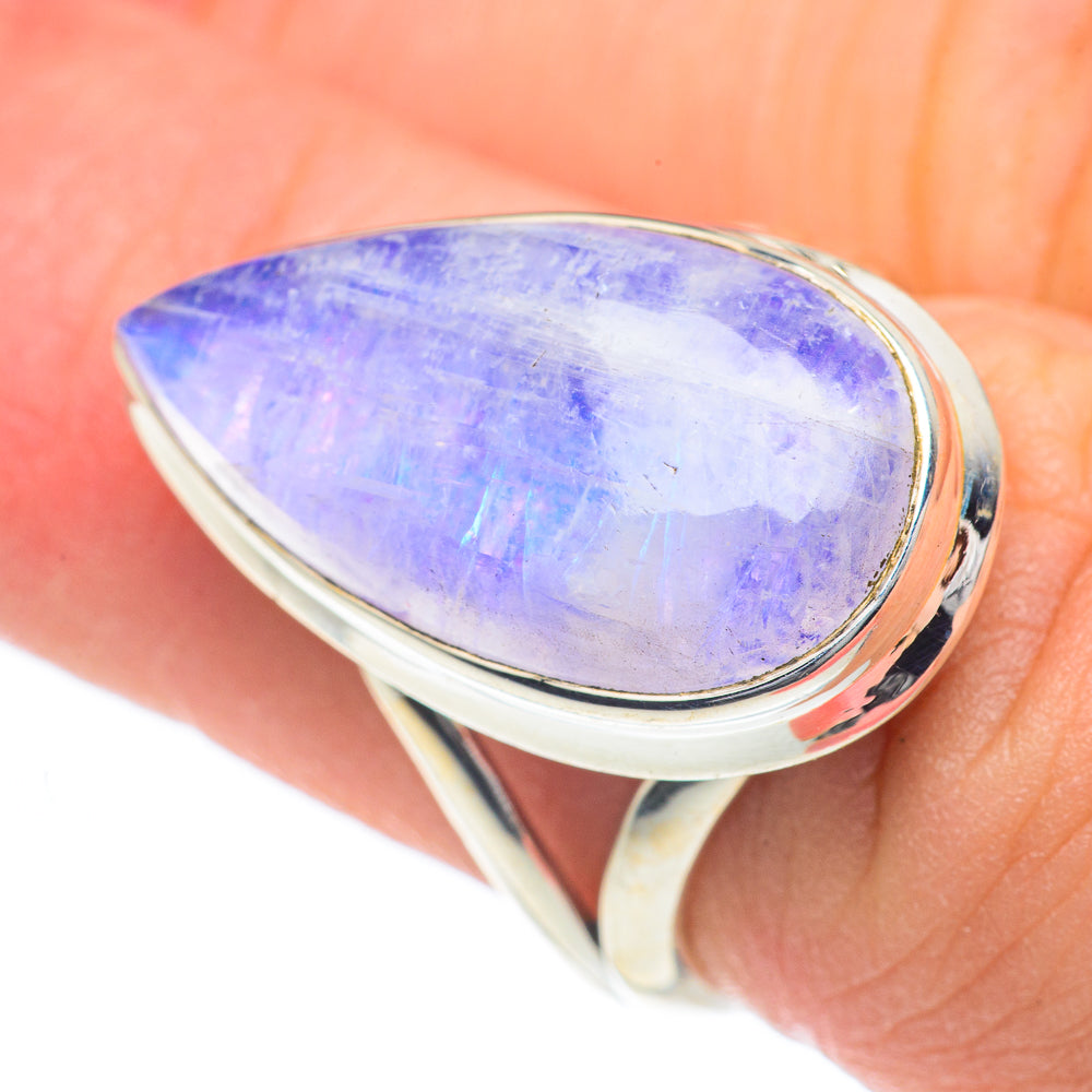Rainbow Moonstone Rings handcrafted by Ana Silver Co - RING61970