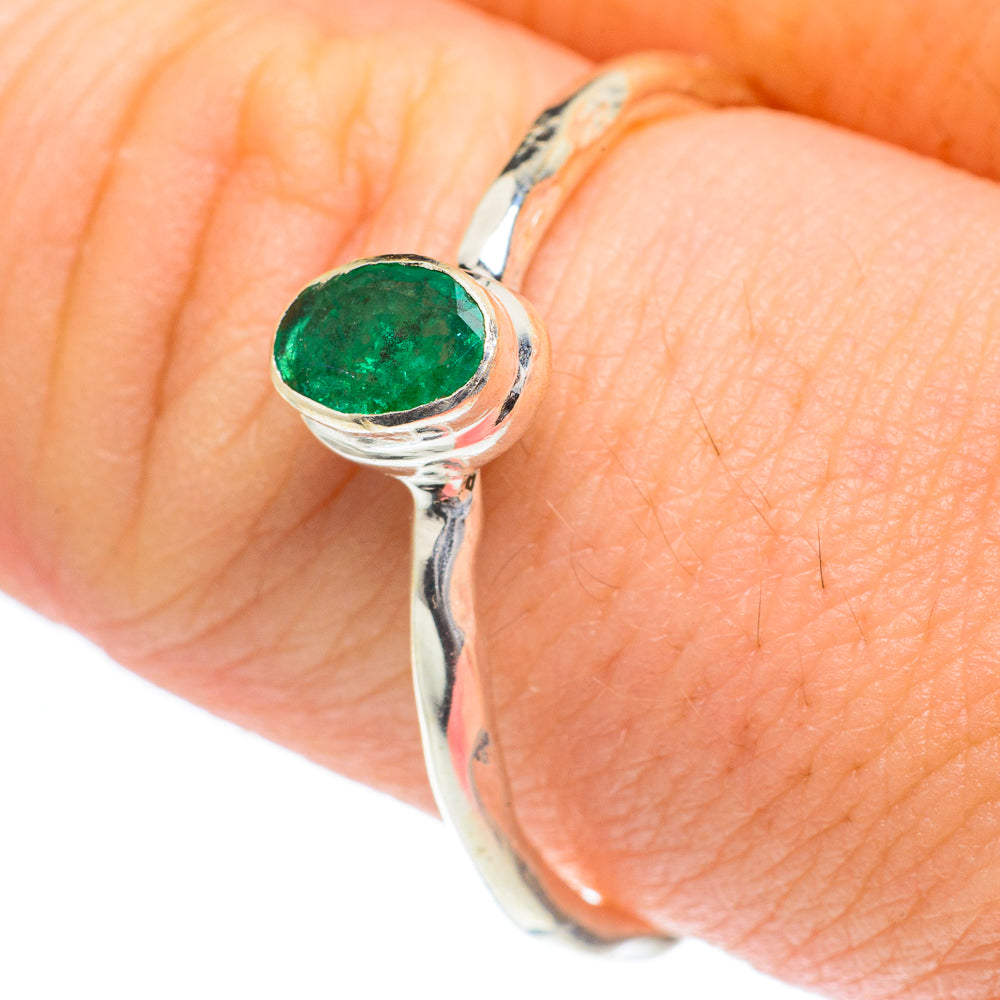 Zambian Emerald Rings handcrafted by Ana Silver Co - RING61989