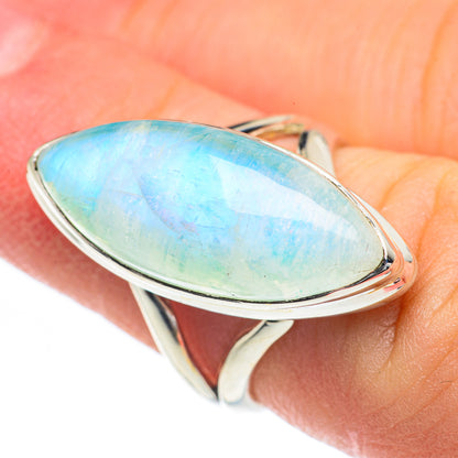 Rainbow Moonstone Rings handcrafted by Ana Silver Co - RING61990