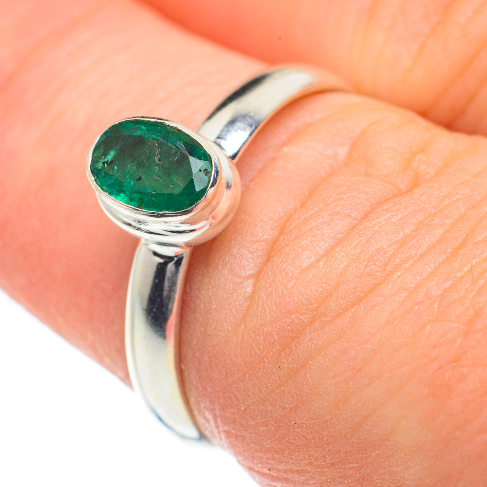 Zambian Emerald Rings handcrafted by Ana Silver Co - RING61996