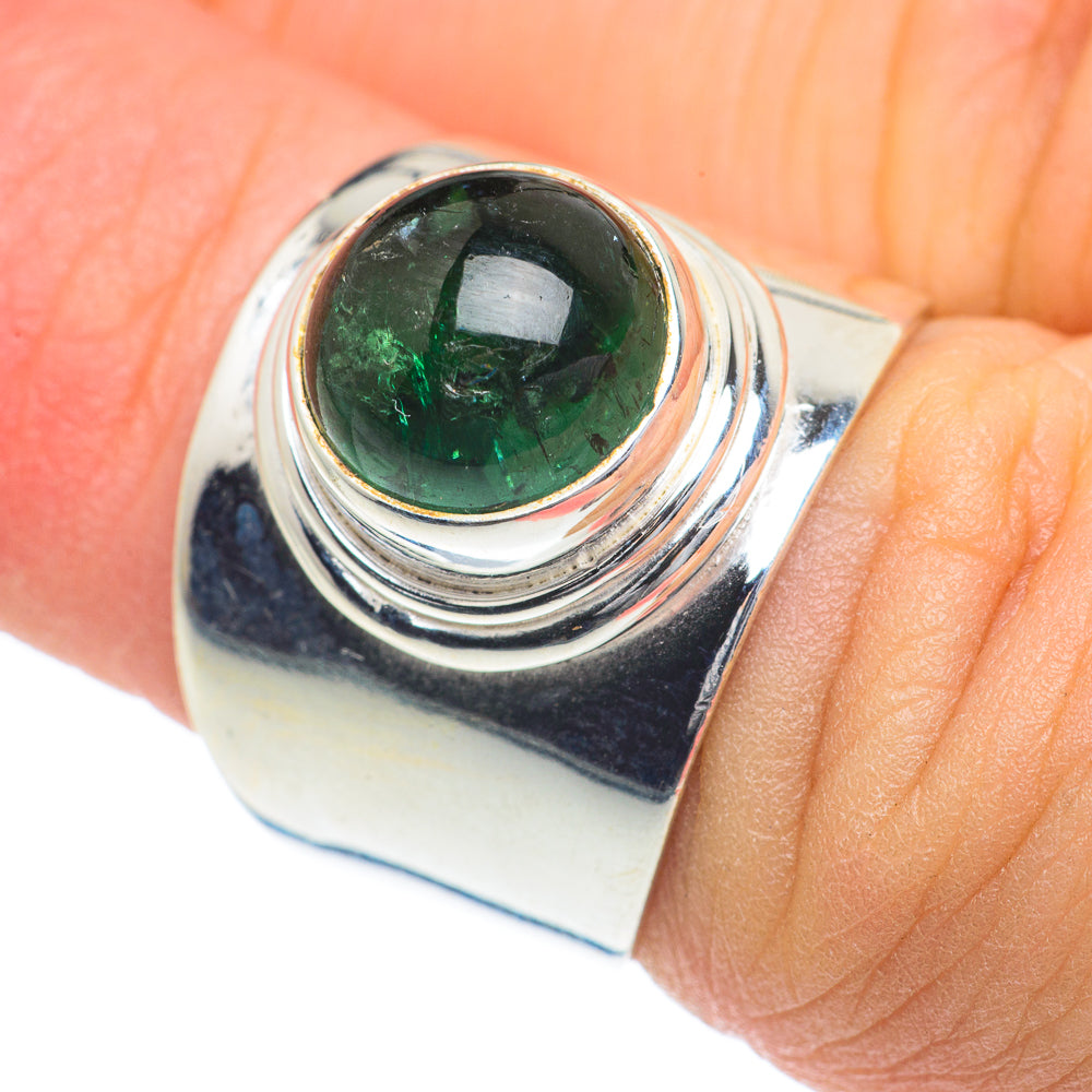 Green Tourmaline Rings handcrafted by Ana Silver Co - RING62022