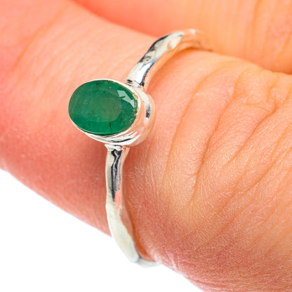 Zambian Emerald Rings handcrafted by Ana Silver Co - RING62023
