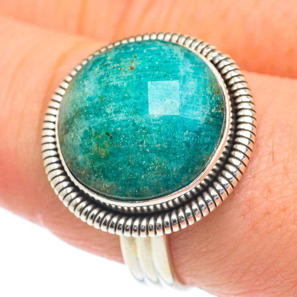 Peruvian Amazonite Rings handcrafted by Ana Silver Co - RING62025