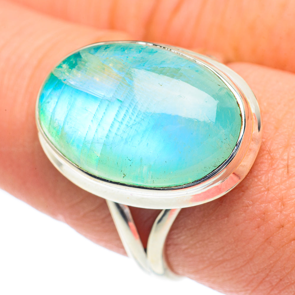 Green Moonstone Rings handcrafted by Ana Silver Co - RING62026