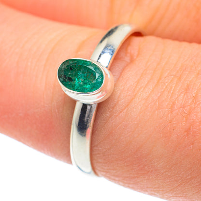 Zambian Emerald Rings handcrafted by Ana Silver Co - RING62028