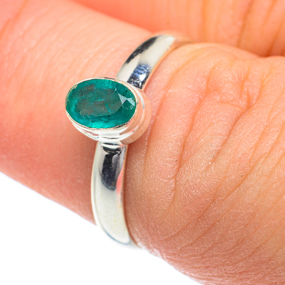 Zambian Emerald Rings handcrafted by Ana Silver Co - RING62063