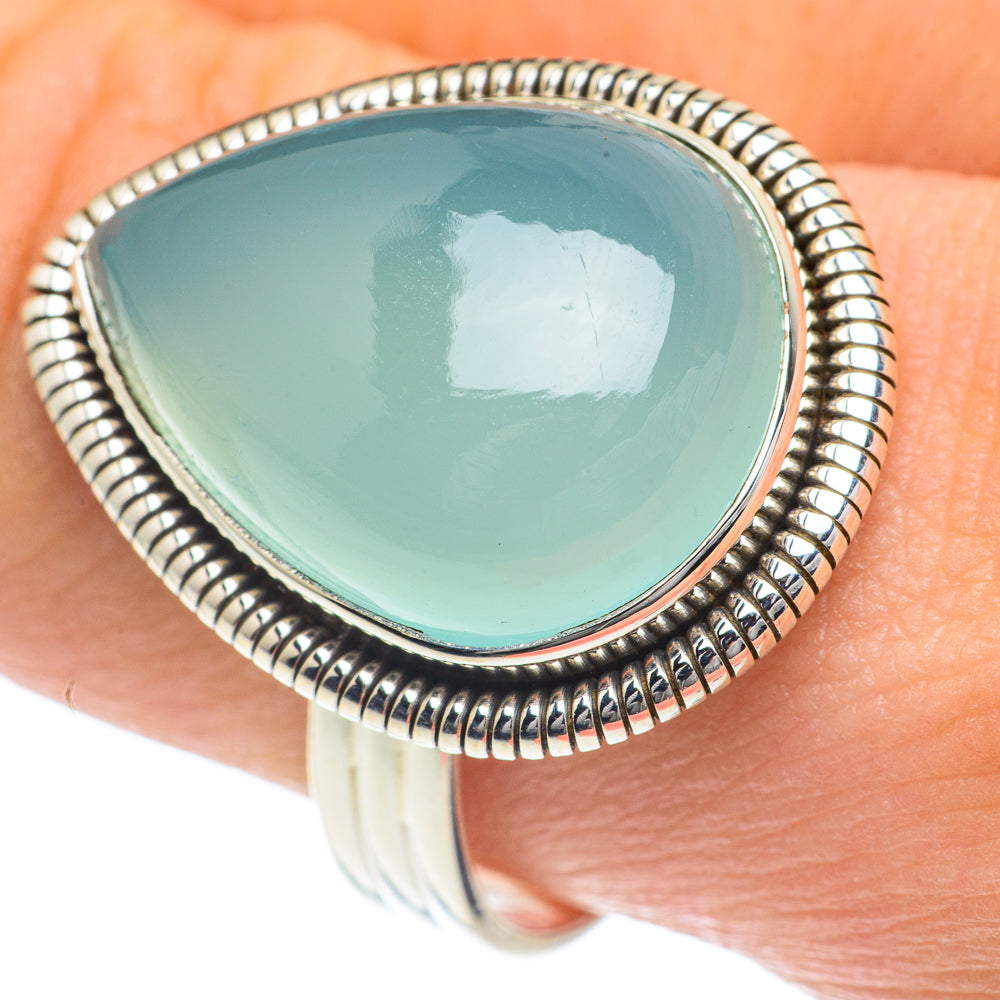 Aqua Chalcedony Rings handcrafted by Ana Silver Co - RING62088