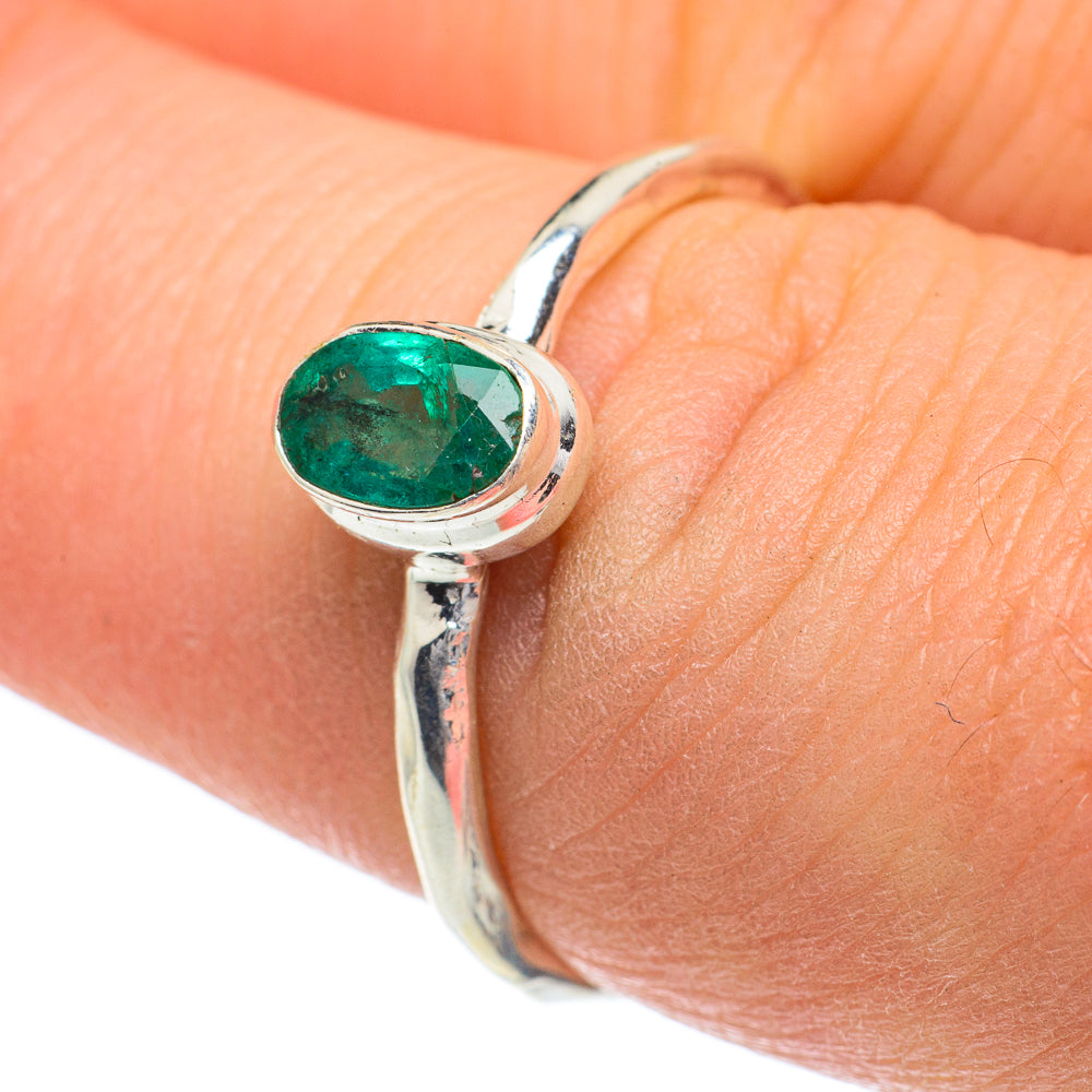 Zambian Emerald Rings handcrafted by Ana Silver Co - RING62094