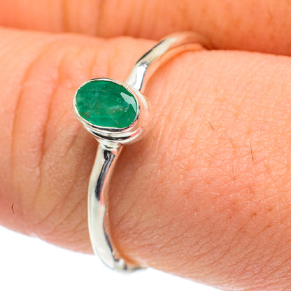 Zambian Emerald Rings handcrafted by Ana Silver Co - RING62120