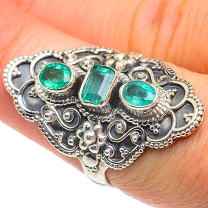 Zambian Emerald Rings handcrafted by Ana Silver Co - RING62125