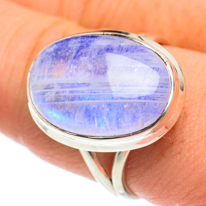 Rainbow Moonstone Rings handcrafted by Ana Silver Co - RING62140
