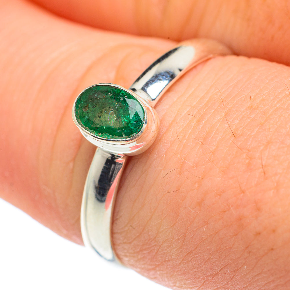 Zambian Emerald Rings handcrafted by Ana Silver Co - RING62152