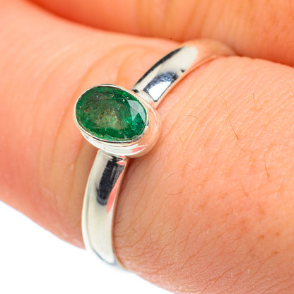 Zambian Emerald Rings handcrafted by Ana Silver Co - RING62152