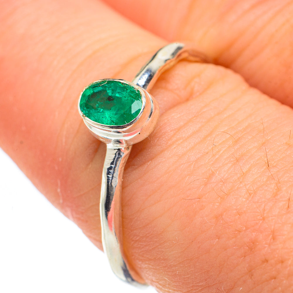 Zambian Emerald Rings handcrafted by Ana Silver Co - RING62157