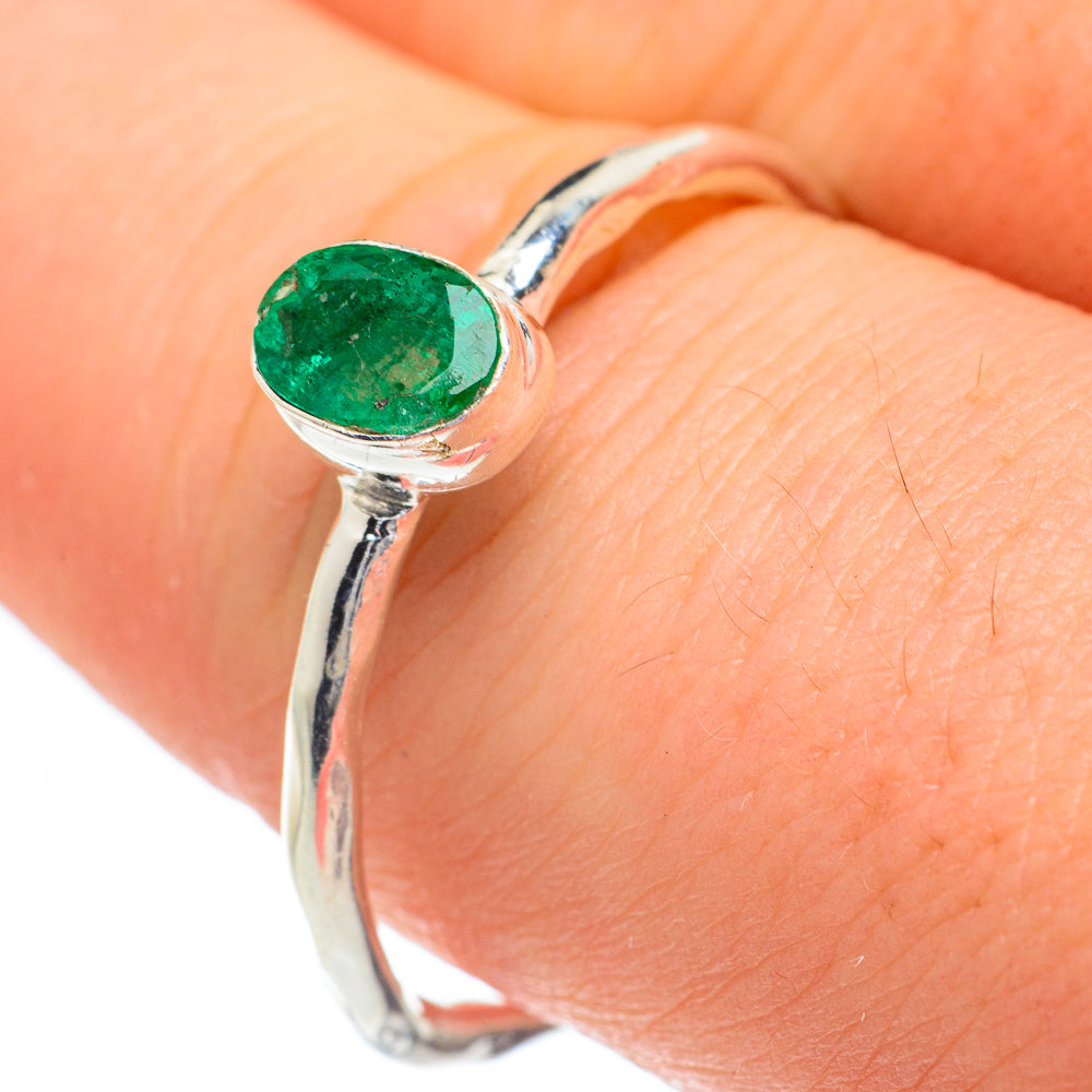 Zambian Emerald Rings handcrafted by Ana Silver Co - RING62178