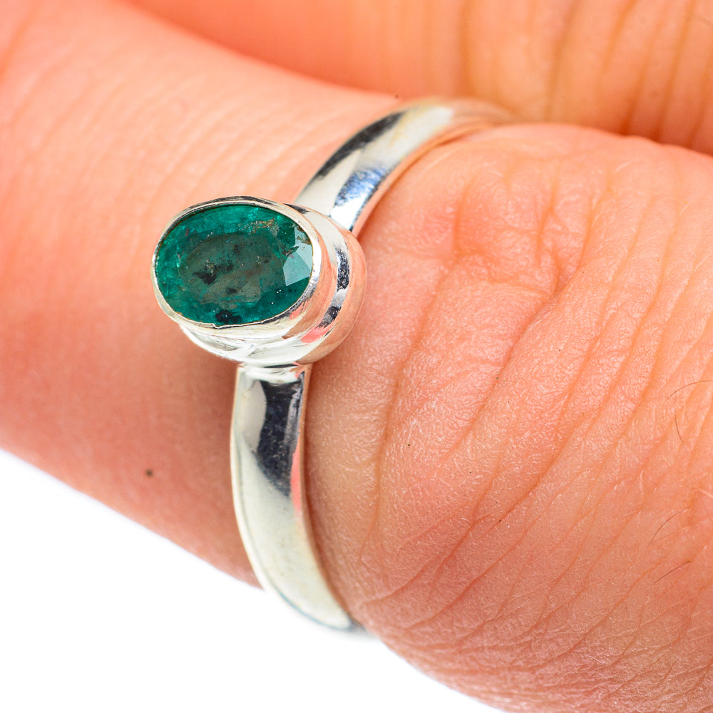 Zambian Emerald Rings handcrafted by Ana Silver Co - RING62198