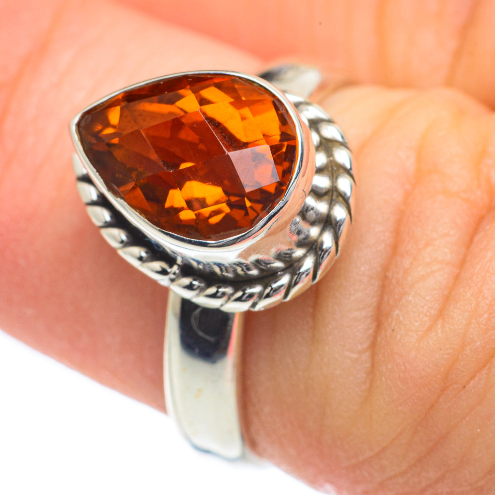 Mandarin Citrine Rings handcrafted by Ana Silver Co - RING62203